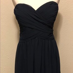 Bill Levkoff Navy Sweetheart Strapless Dress 14